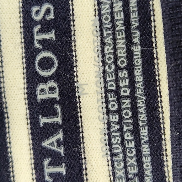 Talbot's women's tee black and white horizontal stripes Size: M - Picture 3 of 6